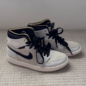 Rare Nike Air Jordan 1 Mid Sneakers in Black, Gray, Beige